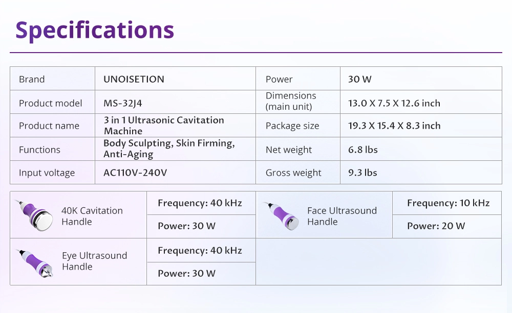 body slim massage machine parameters